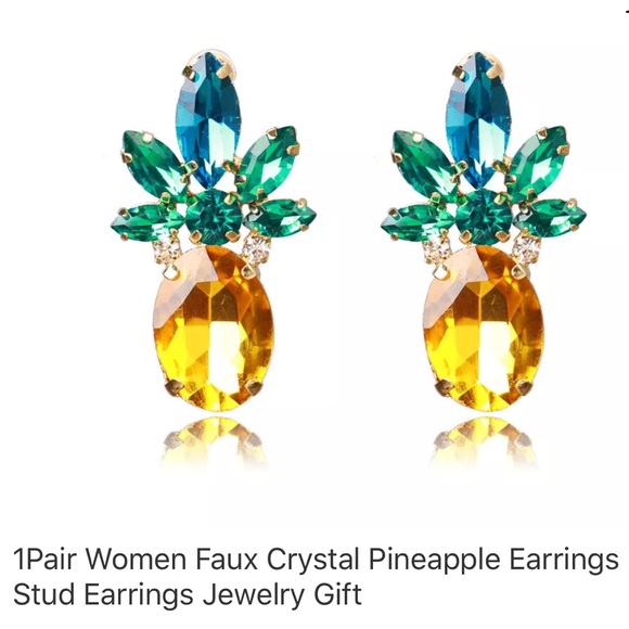 30% OFF NWT New pineapple earrings stud crystal - Picture 5 of 8